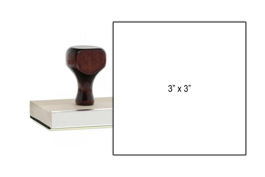 3" x 3" Wooden Stamp by Superior Stamp and Sign.