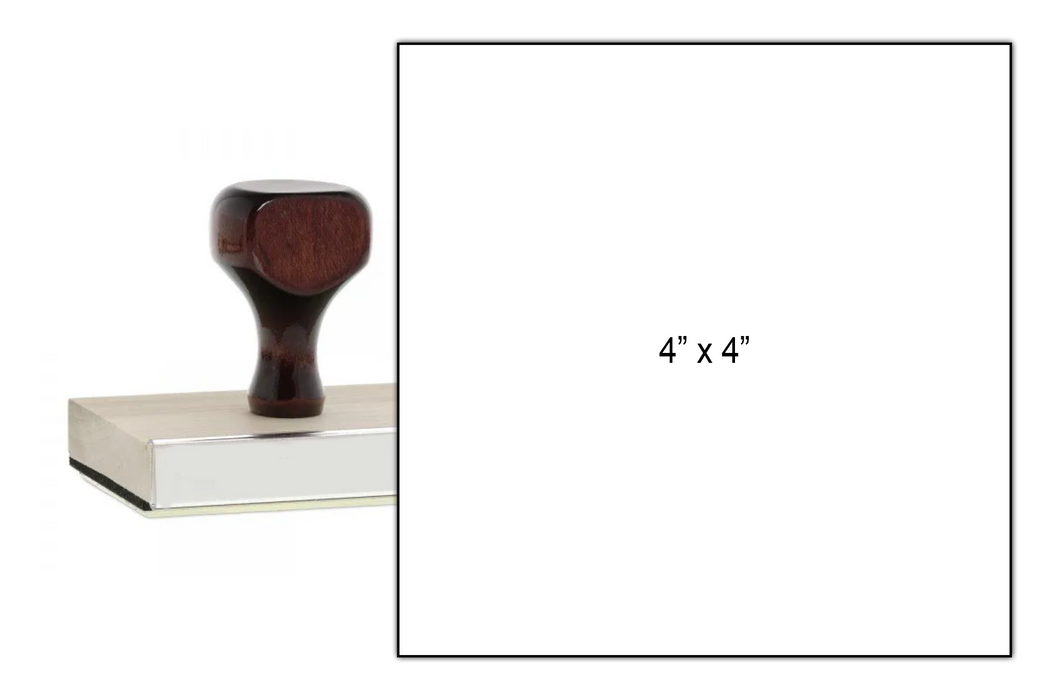 4" x 4" Wooden Stamp by Superior Stamp and Sign.