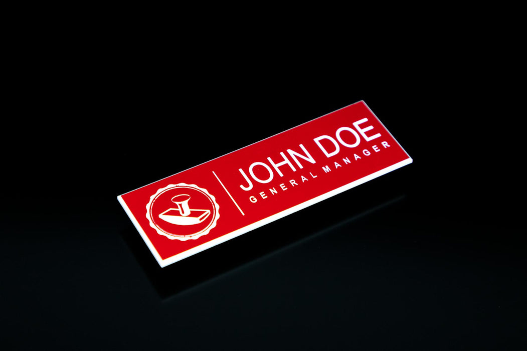 3" x 1" Engraved Name Badge by Superior Stamp and Sign.