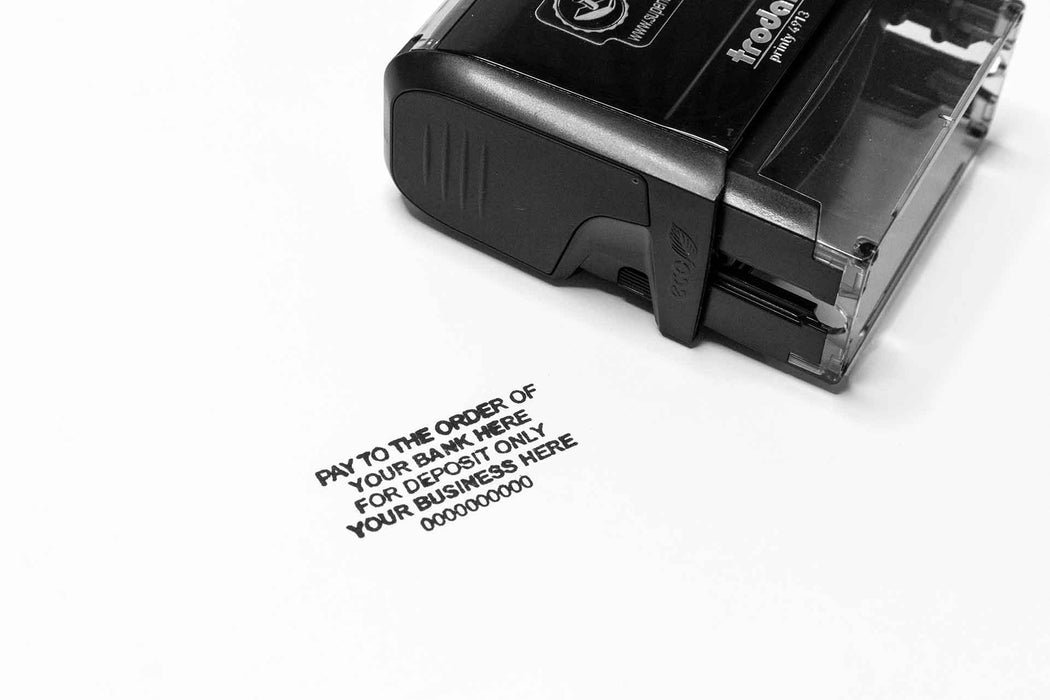 Pay to the order of, for deposit only self inking rubber stamp