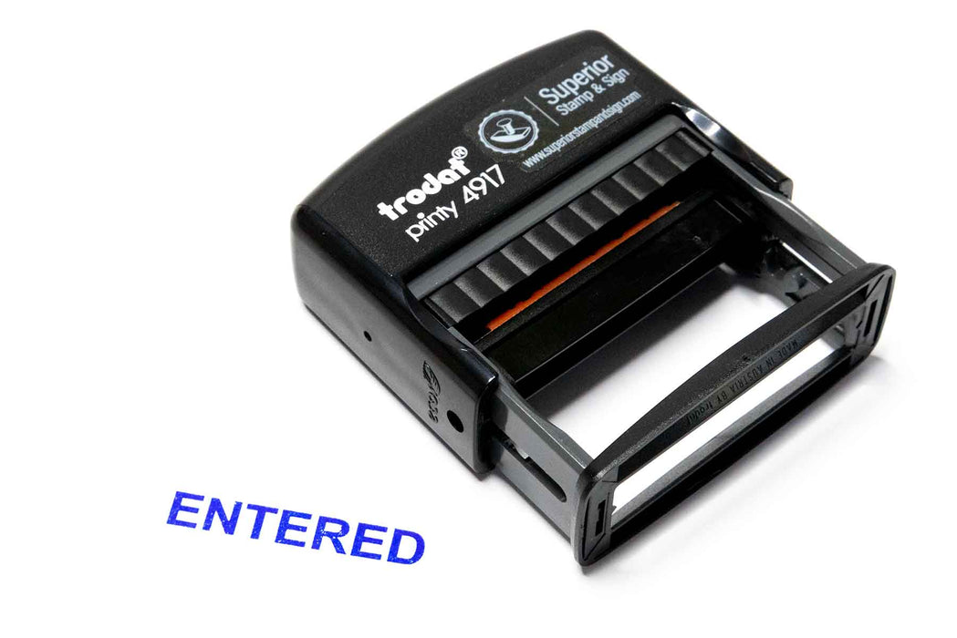 Rubber Entered Stamp on Trodat Printy 4917