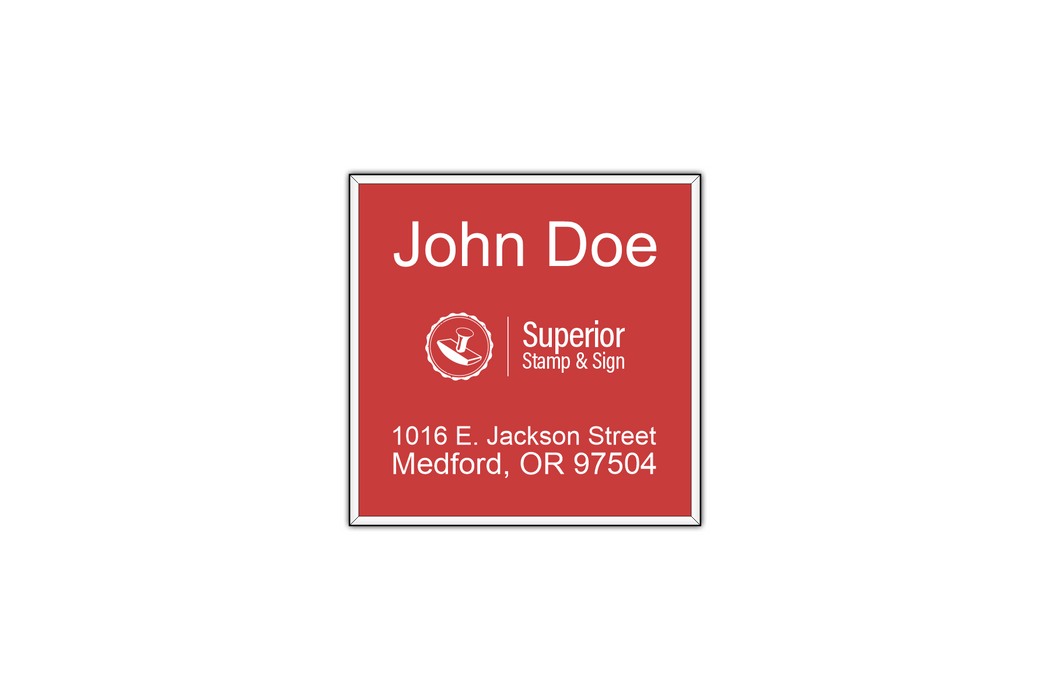 2" x 2" Engraved Name Badge by Superior Stamp and Sign.