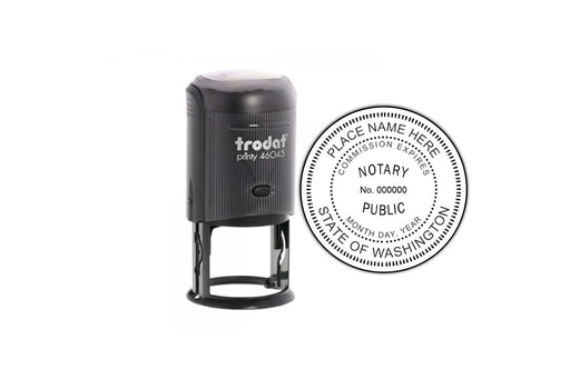 Washington Circular Notary Stamp by Superior Stamp and Sign.