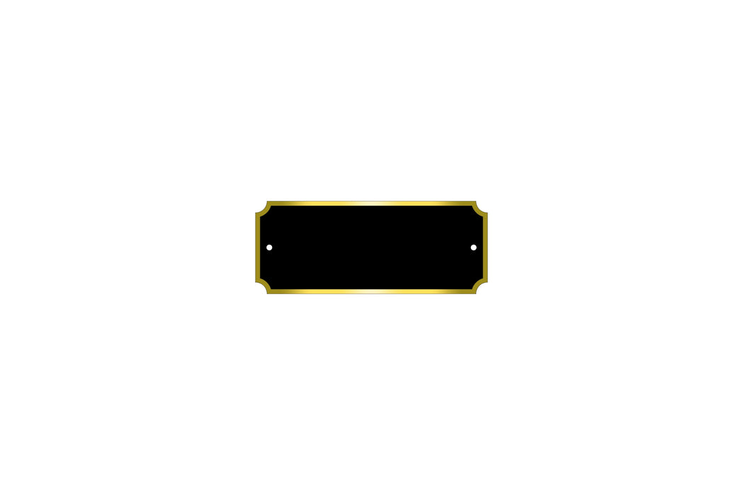 2.5" x 1" Black / Gold Perpetual Plate with Gold Border