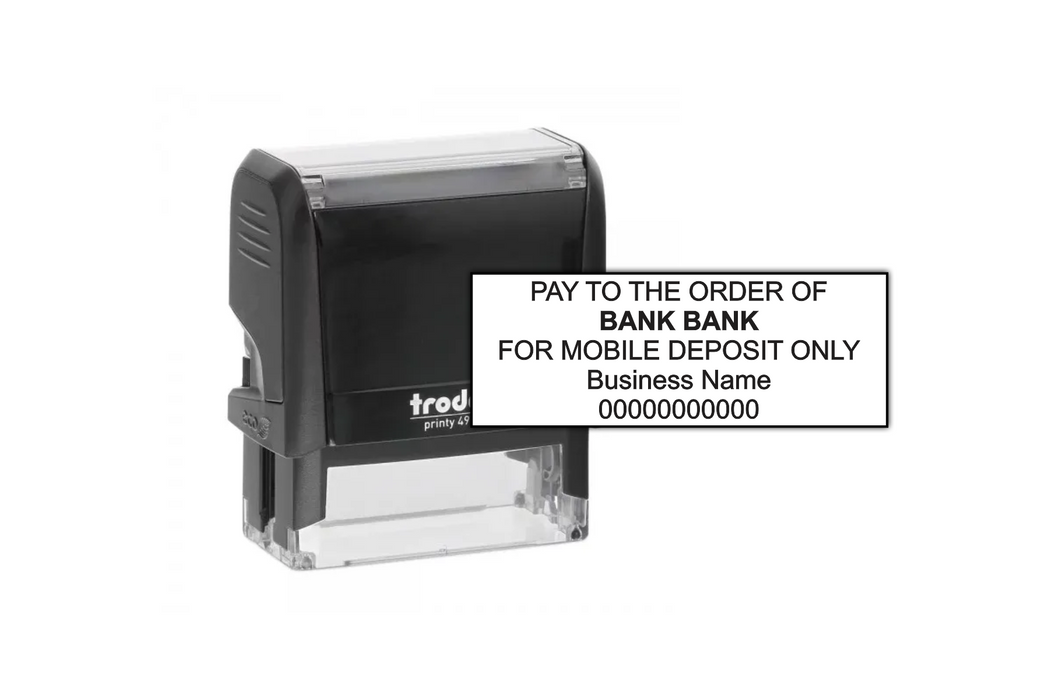 For mobile Deposit Only Rubber Stamp