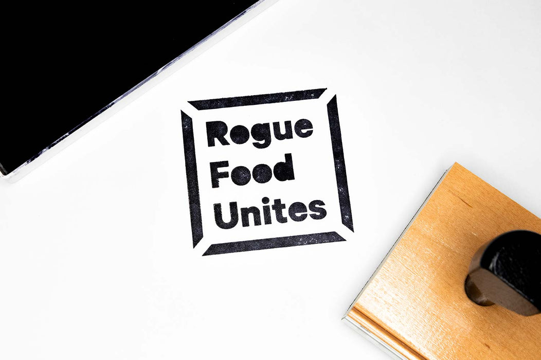 Rogue Rood Unites 3" x 3" Wooden Stamp by Superior Stamp and Sign.
