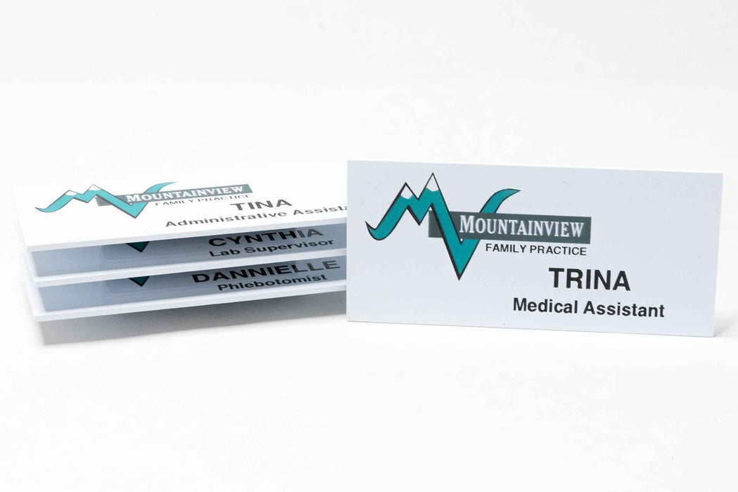 Mountainview Family Practice Printed Name Badges with Magnet Backs