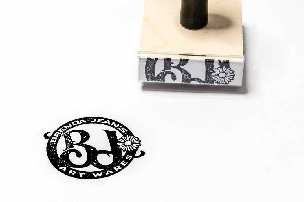 Custom Wooden Rubber Stamp for Brend Jean's Art Wares