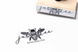 Wooden Rubber Logo Stamp with Wood Handle for Julie Bee