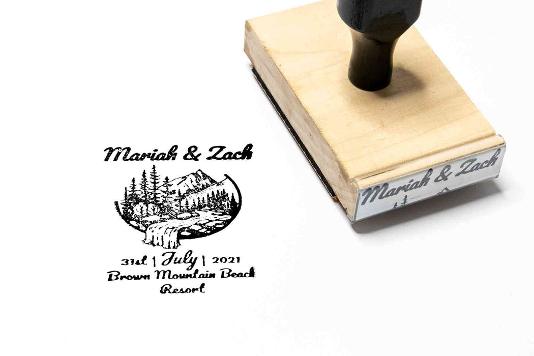 3/4 by 2 Wood Rubber Stamp –