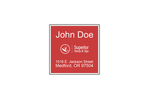 2" x 2" Engraved Name Badge by Superior Stamp and Sign.